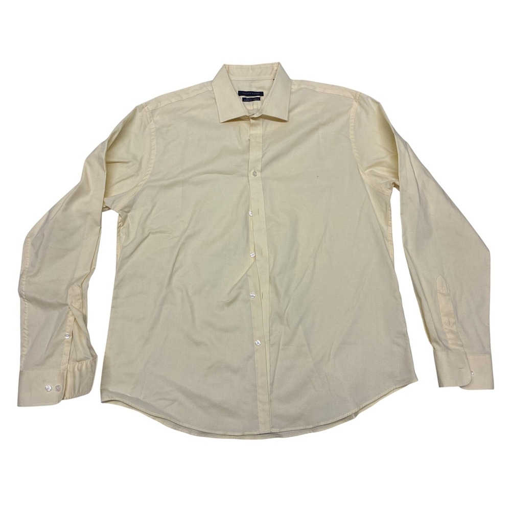 Tommy Hilfiger Mens XL Yellow THFlex‎ Athletic Fit Stretch Button Down Shirt